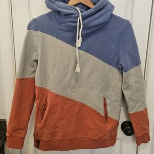 AMPERSAND AVE Blue, Gray, and Rust Hoodie